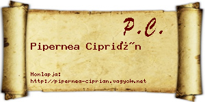 Pipernea Ciprián névjegykártya
